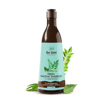 Nat Habit Navdha Rosemary Shampoo For Hair Fall Control| Sulphate & Paraben Free | Soy Fermented Gentle Cleanser|Natural Herbal Shampoo for Women & Men | Amla Reetha Shikakai | Chemical-Free| 250ml
