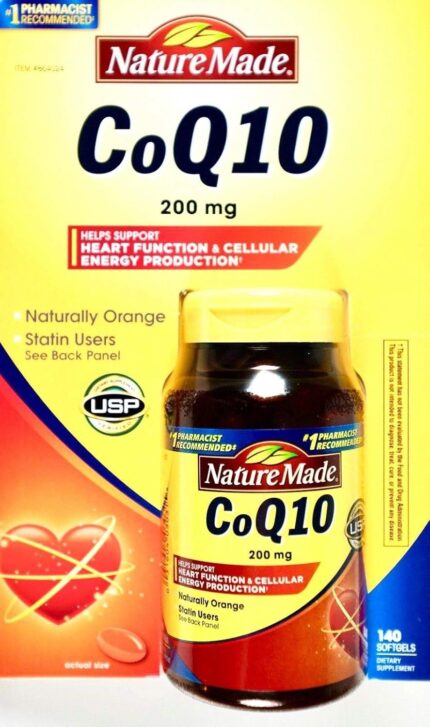 Nature Made CoQ 10 Liquid Softgels Naturally Orange 200 mg Value Size -140CT