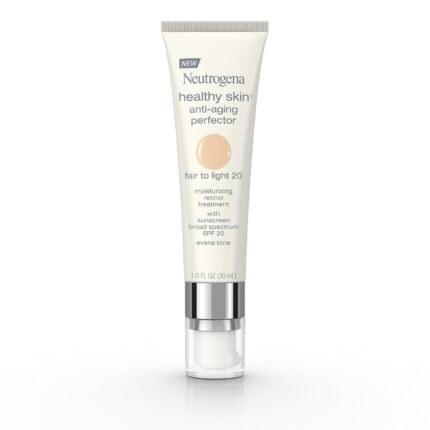 Neutrogena Healthy Skin Anti-Aging Perfector Tinted Facial Moisturizer&Retinol Treatt With Broad Spectrum Spf 20 Sunscreen For All Skin Types With Titanium Dioxide,20 Fair To Light,1 Fl Oz,Pack Of 1
