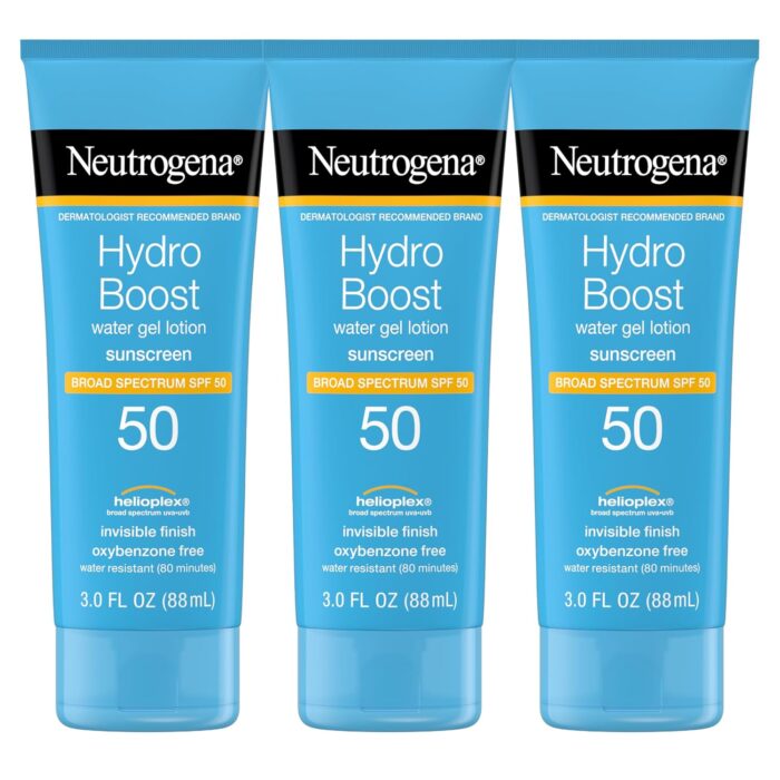 Neutrogena Hydro Boost Water Gel Non-Greasy Moisturizing Sunscreen For All Skin Types Lotion With Broad Spectrum Spf 50, Water-Resistant, 3 Fl Oz, Pack Of 1