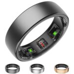 New Smart Ring Health Tracker for Women Men, Fitness Tracker with 24/7 Heart Rate Monitor, Step Tracker,Calories,Blood Oxygen,Sleep Tracker Ring,Waterproof Fitness Ring, No Subscription Fee(Black,#8)