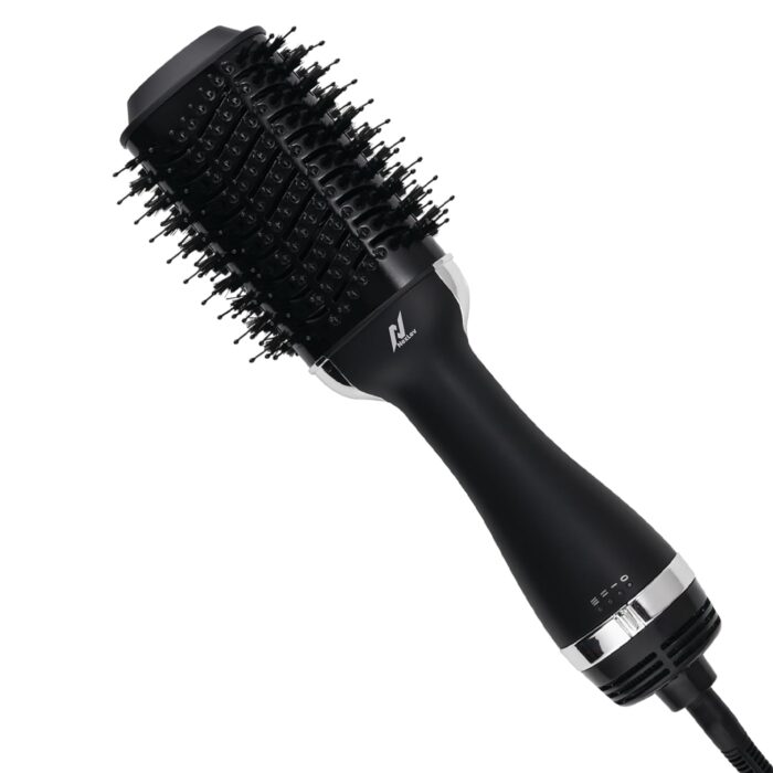 NexLev Ionic Volumizer |3 in 1 Hot Air Brush to Straight, Dry & Volumize | 1200 W | Reduce Frizz |Ceramic Tourmaline Coated Large Barrel |Salon like Soft Curl at Home | 3 Speed & 2 Heat Settings |V-01