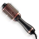 NexLev Ionic Volumizer|3 in 1 Hot Air Brush to Straight Dry & Volumize | 1200 W | Reduce Frizz |Ceramic Tourmaline Coated Large Barrel |Salon like Soft Curl at Home | 3 Speed & 2 Heat Settings|V-01 RG