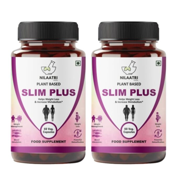 Nilaatri Veda Slim Plus Plant Based Weight Management Supplement, Boost Energy Level | Healthy & Naturally Weight Loss - 120 Vegetarian Capsules