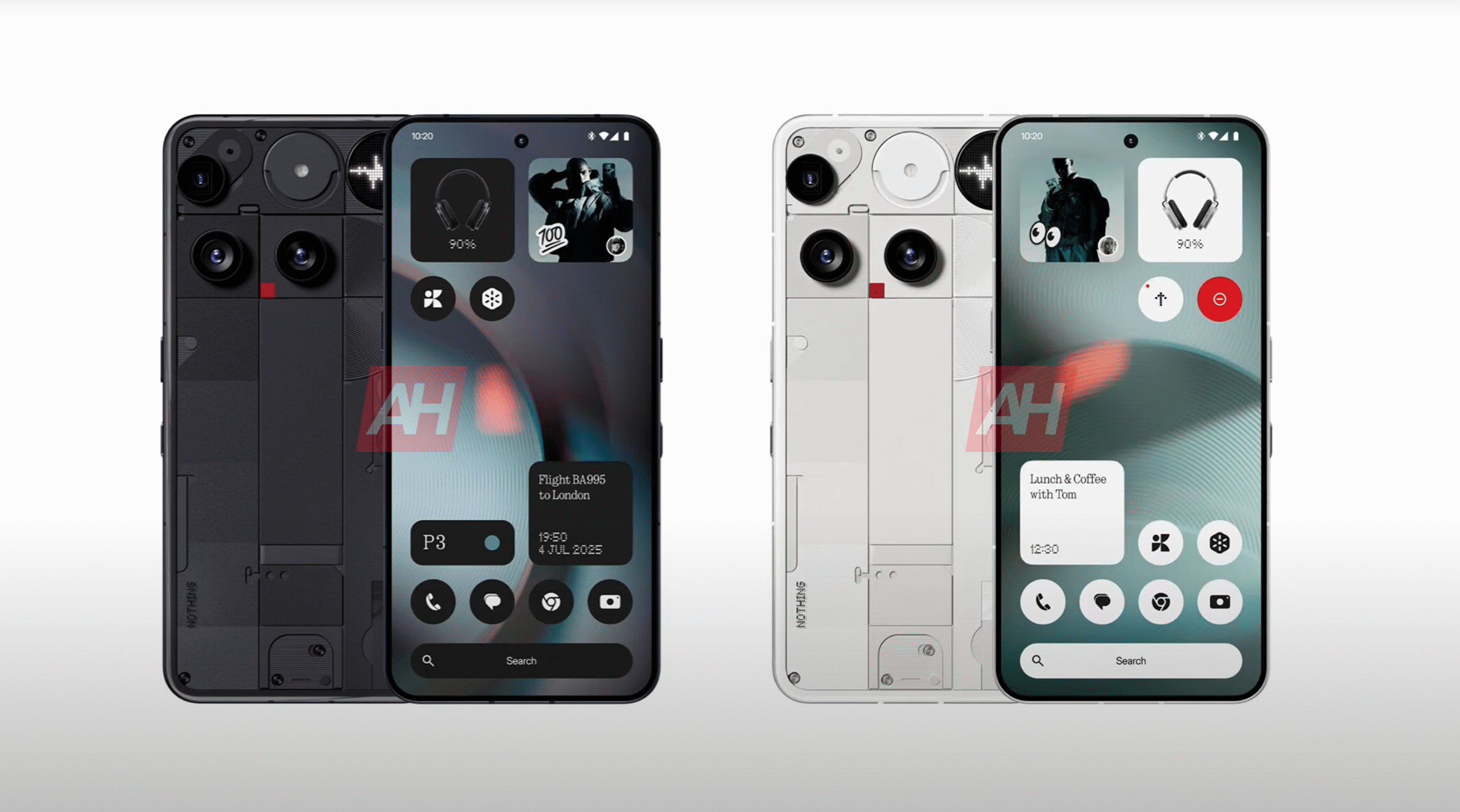 nothing phone 3 in black from front and rear