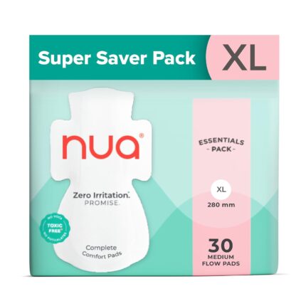 Nua Complete Comfort Pads | Zero Irritation Promise | Essentials Pack | Super Saver | 4x Comfort | 100% Toxic-free | Medium FLow