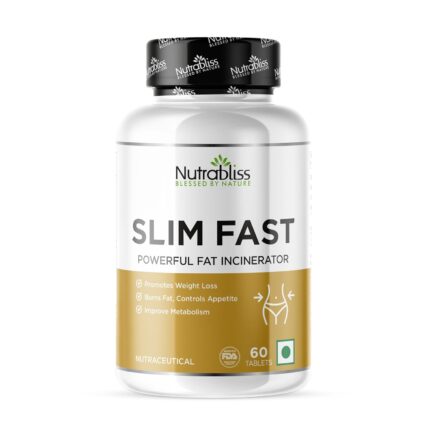 Nutrabliss Slim Fast | Helps in Weight Loss, Burns Fat and Contorls Appetite, Improves Metabolism | Ripped and Shred Body, Quick & Fast Results - 60 Tablets