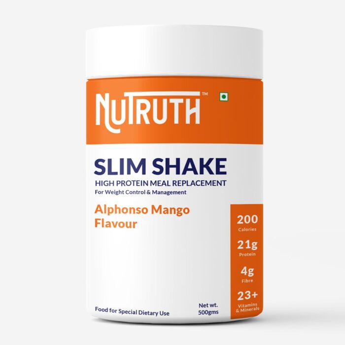 Nutruth- High Protein Meal Replacement Shakes | Weight Control & Management Protein Shake for Men and Women Alphonso Mango Shake Flavour 500 Gm
