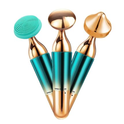 Nuvex 3-in-1 Electric Face Neck & Eyes Massager – Anti-Aging & Skin Tightening Device with Vibration Therapy | Face Slimming, Sculpting, Lifting & Wrinkle Reduction for Radiant, Youthful Skin
