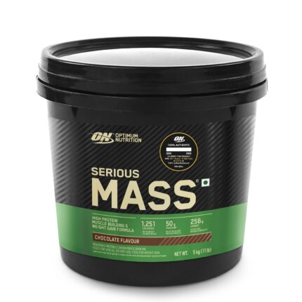 OPTIMUM NUTRITION (ON) Serious Mass Gainer powder (Veg) - Pack of 5 kg (Chocolate), Vitamins & Minerals, High Protein High Calorie Weight Gainer with 3gm Creatine