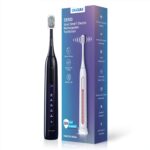 ORACURA® Sonic Smart Electric Rechargeable Toothbrush SB300 | Grey | 4 Vibrant Colors| 36,000 strokes/min| With 5 Modes & 3 Intensity Levels| IPX7 Waterproof| 2 Minutes Auto-Timer|90 Days Battery Life