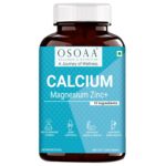 OSOAA Calcium Magnesium Zinc (ZMA) with Vitamin D2, K2 & B6 Supplement – Support for Muscle Growth, Bone Strength & Deep Sleep for Men & Women – 120 Veg Tablet