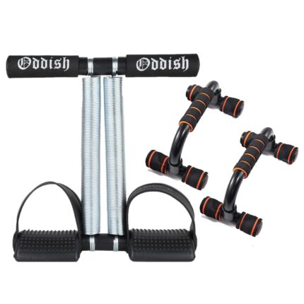 Oddish® Tummy Trimmer Double Spring With Comfertable Foam Grip Handle and Push-Up Bar Combo for Men & Women – Home Gym Fitness Equipment for Abs, Chest & Upper Body Workout