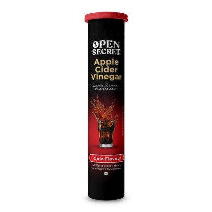 Open Secret Apple Cider Vinegar Tablet | 15 Effervescents | ACV Tablets for Weight Loss, Apple Cider Vinegar With the Mother, 100% Vegan ACV (Cola Flavour - Pack of 1)