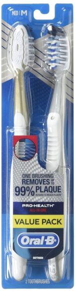 Oral-B Adult Crossaction Pro-Health Manual Toothbrush, Medium, 2 Count (Pack Of 1),Assorted