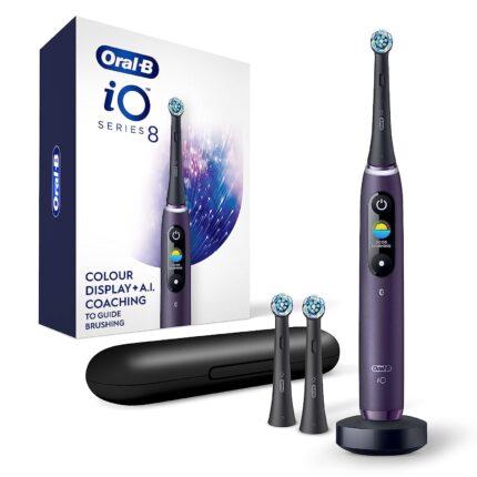Oral-B Io Series 8 Electric Toothbrush With 2 Replacement Adult Brush Heads, Violet Ametrine, 1 Count