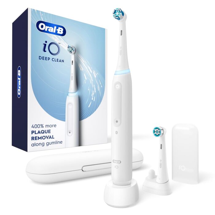 Oral-B Kid Io Series 3 Limited Electric Toothbrush With (2) Brush Heads, Rechargeable, White, 1 Piece