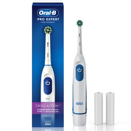 Oral B Pro Expert AA Battery Electric Toothbrush for Adults, 2 Min Timer with Quadpacer, Long Battery Life, IPX7 Water Resistant, 2 Year Warranty by Oral-B, Dentist inspired Round Brush Head