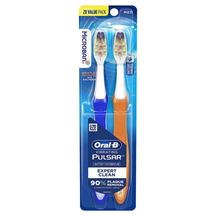 Oral-B Pulsar Medium Bristle Toothbrush , 2 Count, (Colors May Vary)
