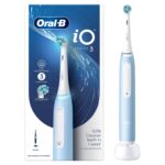 Oral-B iO3 Ultimate Electric Toothbrush, 3 Smart Modes, Pressure Sensor,2 Year Warranty by Oral B, IPX7 Waterproof, Round Brush Head (Ice Blue)