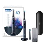 Oral-B iO9 Ultimate Electric Toothbrush, 7 Smart Modes, Pressure Sensor, Interactive Display & AI Personalization, 3hr Quick Charge, 2 Year Warranty by Oral B, IPX7, Travel case & refill holder