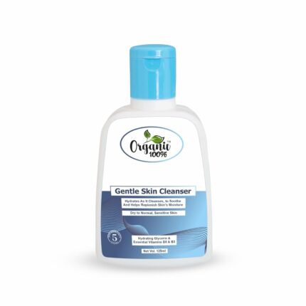 Organic 100% Face Wash Gentle Skin Cleanser for Dry to Normal, Sensitive Skin, 125 ml Hydrating Face Wash with Niacinamide, Vitamin B