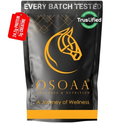 Osoaa Impact Whey Protein 1kg- Belgian Chocolate | Isolate & Concentrate | 24g Protein & 3g Creatine with 5X Digestive Enzymes | Trustified Certified & NABL Lab Tested