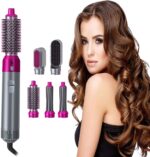 PARYAVARAN 5 in 1 Hot Air Styler Hair Dryer Comb Multifunctional Styling Tool for Curly Hair machine for Straightening Curling Drying Combing Scalp Massage Styling