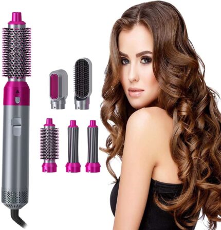PARYAVARAN 5 in 1 Hot Air Styler Hair Dryer Comb Multifunctional Styling Tool for Curly Hair machine for Straightening Curling Drying Combing Scalp Massage Styling