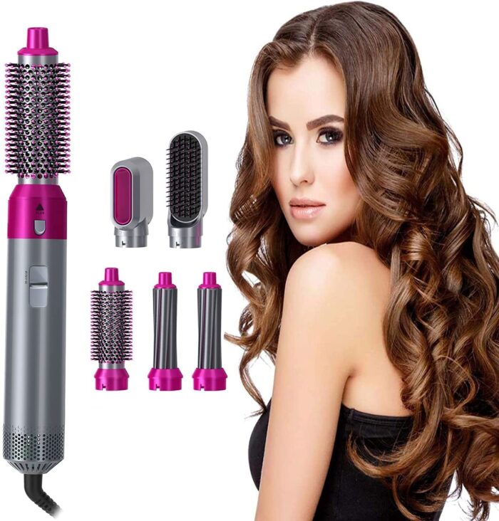 PARYAVARAN 5 in 1 Hot Air Styler Hair Dryer Comb Multifunctional Styling Tool for Curly Hair machine for Straightening Curling Drying Combing Scalp Massage Styling