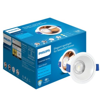 PHILIPS 7 Watt White Reflector Led Ceiling Cob Round Spot Light With Focused Beam|Cut Out: 75Mm|Cool Day Light,Pack Of 1 (Deco Bright)