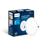 PHILIPS Polycarbonate Astra Sleek 5-watt Round LED Downlighter|LED Ceiling Light for Home and Hall|Cut Out: 75 mm, Color: Warm White, Pack of 1