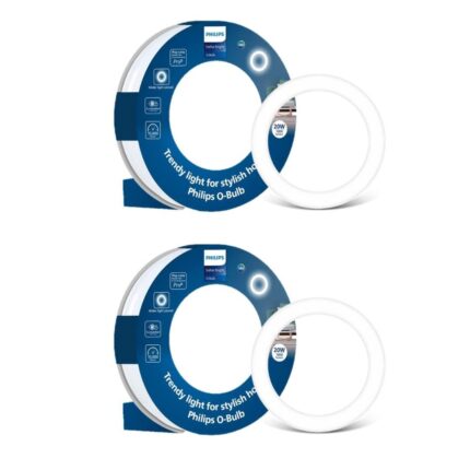 PHILIPS Stellar Bright 20-Watt O-Bulb | Bulb Base:B22D | Cool Day Light , Pack Of 2(Led )