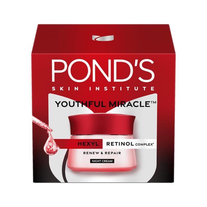 POND’S Age Miracle Wrinkle Corrector (Anti-Wrinkle) Anti Aging Night Cream, With Retinol-C Complex, 50 g