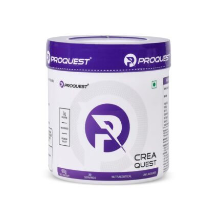 PROQUEST Creatine Micronized Monohydrate (CreaQuest)(90G, 30 Servings) Unflavoured, Lab Tested & Certified | Rapid Absorption | Enhanced Muscle Strength & Power | Fast Recovery