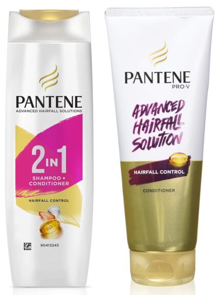 Pantene 2 in 1 Anti Hair Fall Shampoo + Conditioner, 180 ml & Pantene Advanced Hair Fall Solution Anti Hair Fall Conditioner, 200 ml