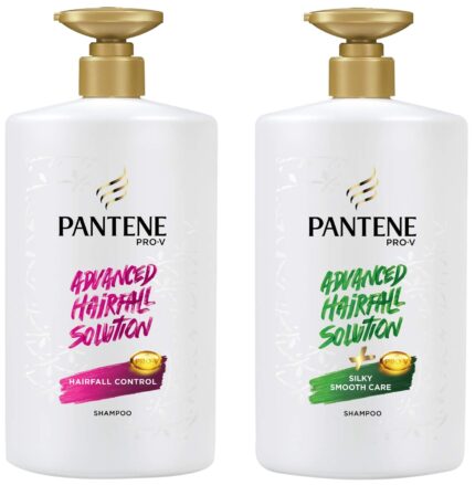 Pantene Advanced Hair Fall Solution Anti Hair Fall Shampoo, 1 L & Pantene Advanced Hair Fall Solution Silky Smooth Care Shampoo, 1 L