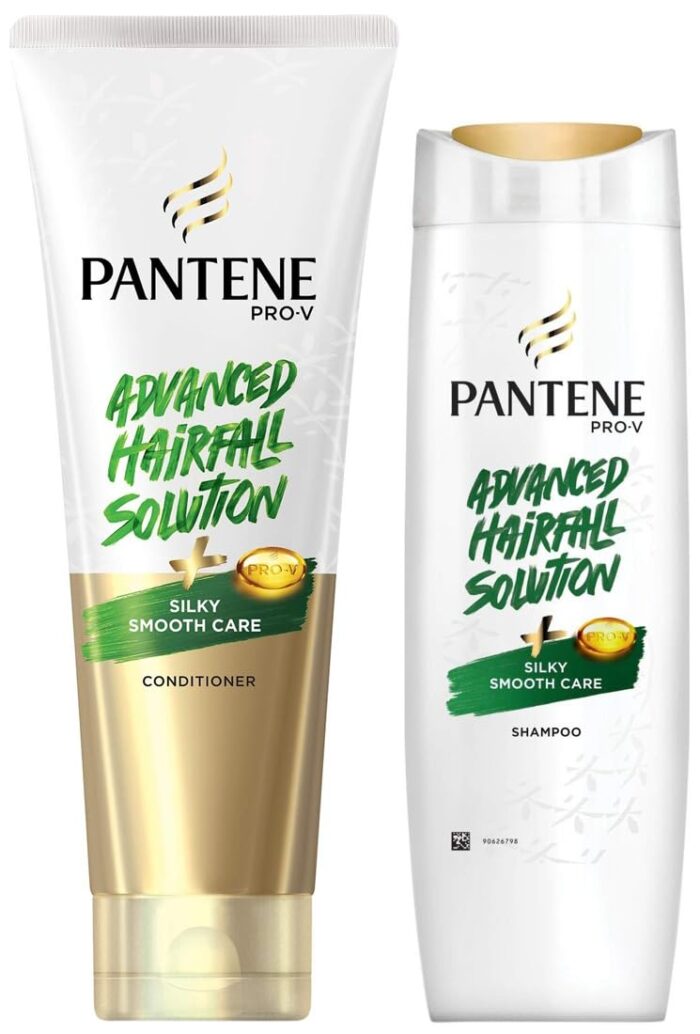 Pantene Advanced Hair Fall Solution Silky Smooth Care Conditioner, 180 ml And Pantene Advanced Hair Fall Solution Silky Smooth Care Shampoo, 340 ml