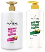 Pantene Advanced Hairfall Solution, Anti-Hairfall Shampoo for Women, 1L & Pantene Advanced Hairfall Solution, Silky Smooth Care Shampoo, Pack of 1, 650ML, Green