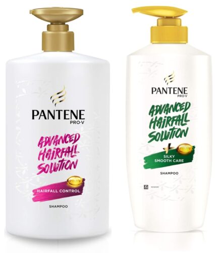 Pantene Advanced Hairfall Solution, Anti-Hairfall Shampoo for Women, 1L & Pantene Advanced Hairfall Solution, Silky Smooth Care Shampoo, Pack of 1, 650ML, Green