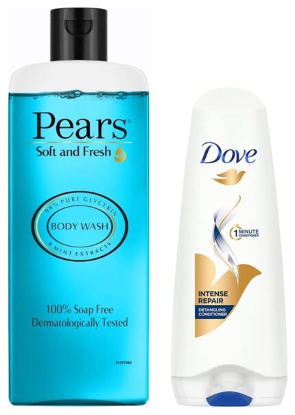 Pears Soft and Fresh Shower Gel, 250ml & Dove Hair Therapy Intense Repair Conditioner, 175ml