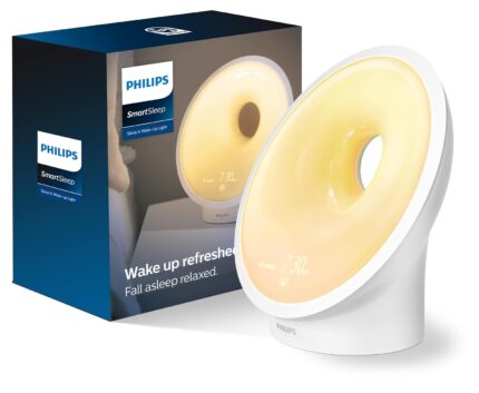 Philips Somneo Sleep and Wake-up Light Therapy Lamp, with Sunrise Alarm and Sunset Fading Night Light, White (HF3650/60)