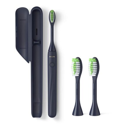 Philips Sonicare One Electric Battery Powered Toothbrush With Sleek Travel Case and 2pk Heads - Midnight Blue, HY100-01