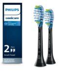 Philips Sonicare Premium Plaque Control replacement toothbrush heads, HX9042/95, Smart recognition, Black 2-pk