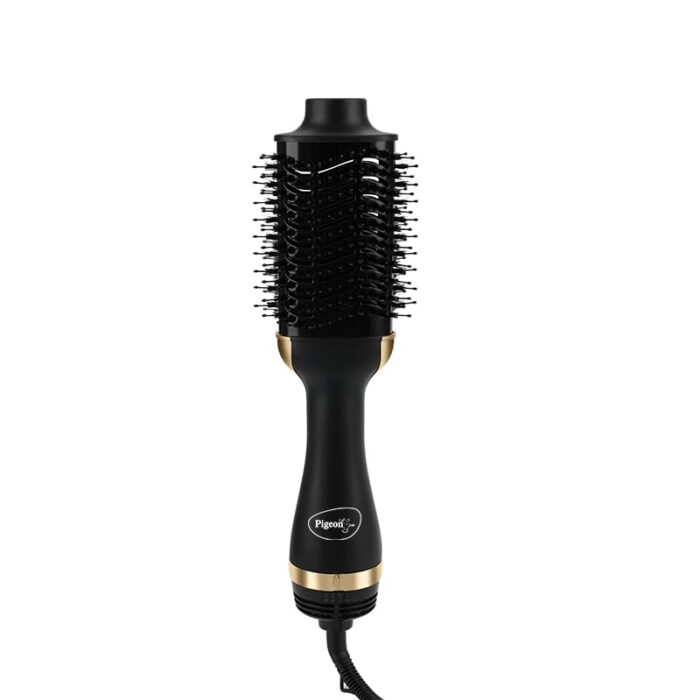 Pigeon Pretti 1200 Watts Volumizer Hair Dryer| 3 Temperature settings (Activated charcoal bristles)| Ceramic coated Brush head| Ionic technology| One Step Styler| 360 Degree Swivel Cord| For Women| 2 Years Warranty