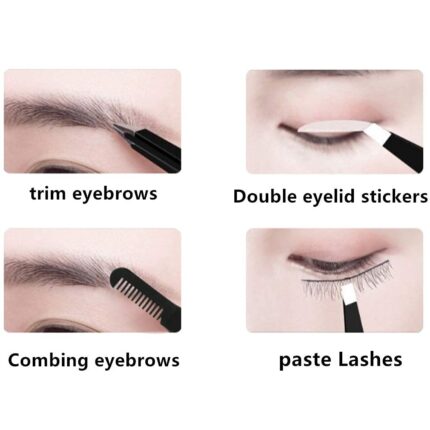 Professional Tweezer for Eyebrow Shaping, Ingrown Hair Removal, Eyebrow Grooming, First Aid, and Nose Hair Removal (Tweezer With Comb Black)