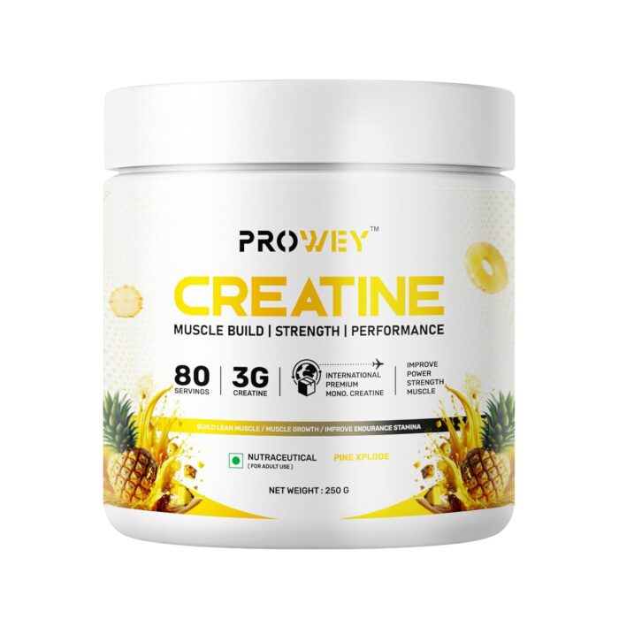 Prowey Creatine - Pure Micronised Creatine Monohydrate (250g, 80 Servings) PineXplode, Rapid Absorption, Enhanced Muscle Strength & Power, Fast Recovery, Increased Muscle Mass