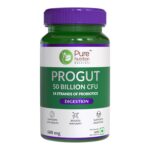 Pure Nutrition Progut 50 Billion CFU,60 Veg Capsule|Probiotic & Prebiotic Supplement for Unisex|14 Probiotic Strains|Supports Digestive Health|Relief from Gas & Bloating, 1 count