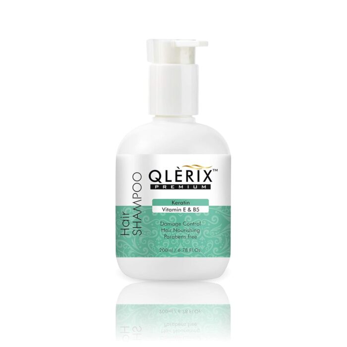 QLERIX Premium Keratin with Vitamin E & B5 Hair Care Shampoo For Straightened Hair | Parabens and Sulfate Free(200ml)