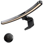Quntis Curved Monitor Light Bar with Remote &Touch, Auto Adjustable Brightness and Colour Temperature Eye-Care USB Computer Lamp with Multifunction Shelf Screen Light Bar, No Glare Home Office Gaming